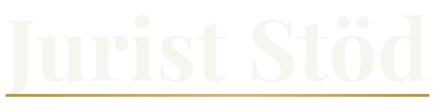 Helpcenter-hemsida för Jurist Stöd — frågor och svar